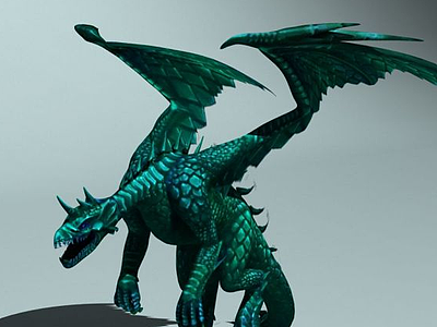 西方翼龙火龙怪物龙模型3d模型