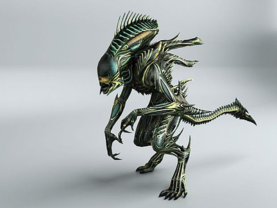 3d3D科幻游戏怪物带骨骼动画模型