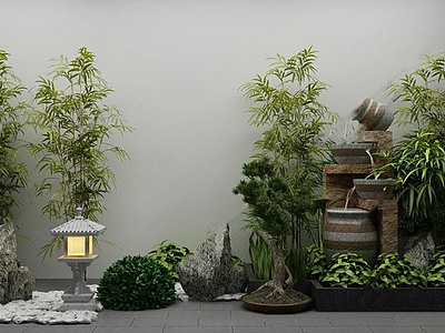 3d假山植物模型