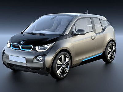 3d新能源纯电动汽车BMWi3模型