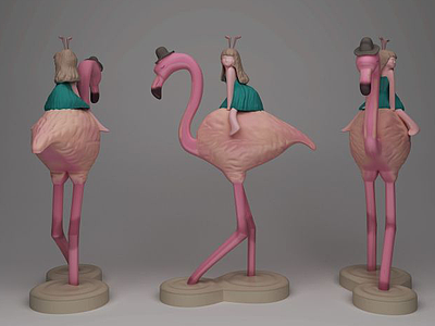 北欧摆件粉色火烈鸟模型3d模型