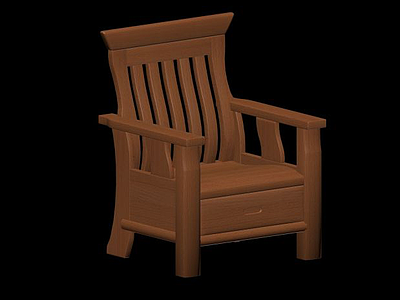 中式扶手椅3d模型