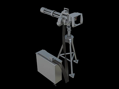3d卡特林多管机枪模型
