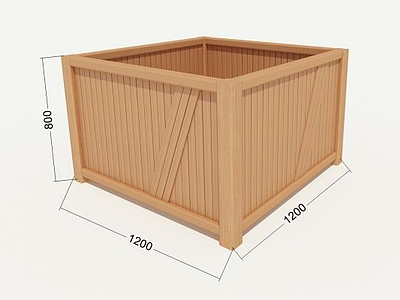 木花箱3d模型