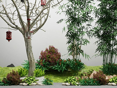 园艺小品植物模型3d模型