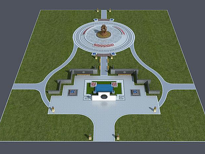 中式庭院景观小品模型3d模型