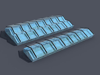 3d玻璃温室大棚模型