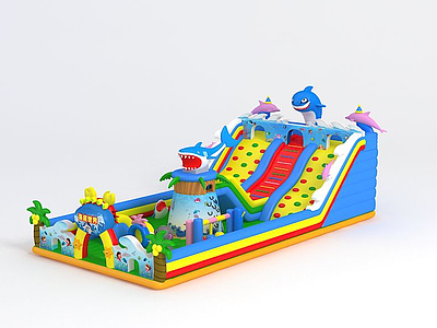 充气城堡儿童游乐3d模型
