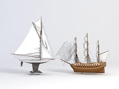 装饰帆船3d模型