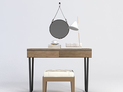 化妆桌椅模型3d模型