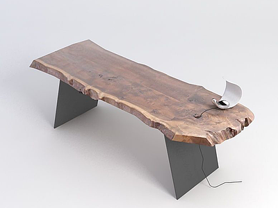 3d老船木桌子模型