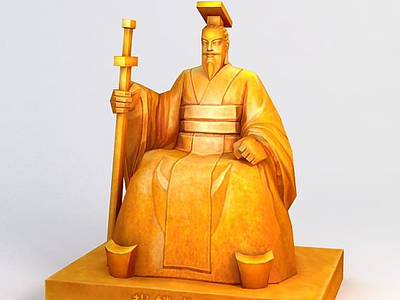 3d皇帝雕塑模型
