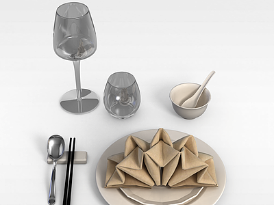 餐具模型3d模型