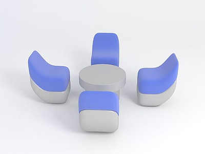 休闲桌椅组合3d模型
