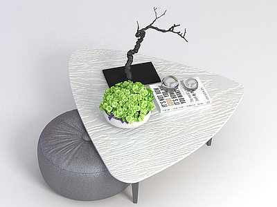 休闲茶几沙发凳组合模型3d模型