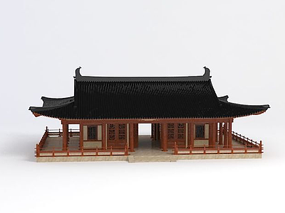 3d唐风古建筑模型