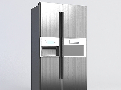 LG金属拉丝双开门冰箱模型3d模型