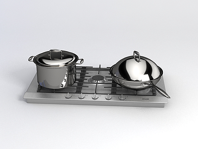饭店炒锅煮锅模型3d模型