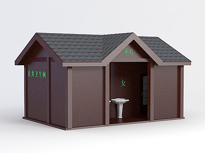 3d木屋卫生间模型