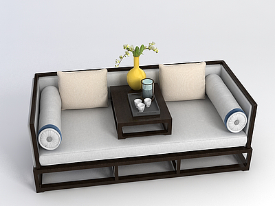 3d中式传统罗汉床免费模型