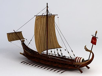 3d罗马战斗船模型