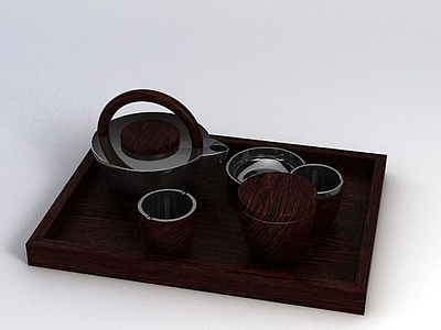 3d现代茶具模型