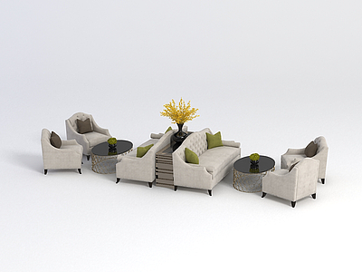 3d休闲茶餐厅桌椅模型