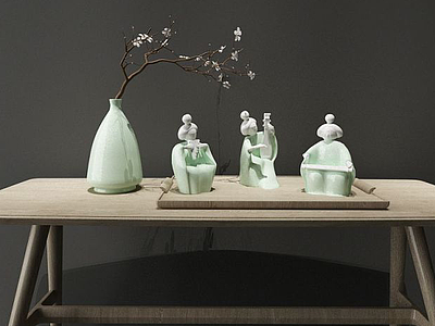 新中式瓷器装饰3d模型