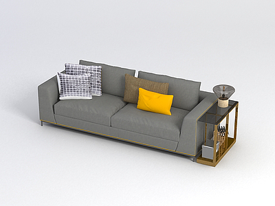 现代沙发边柜组合模型3d模型