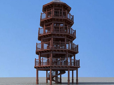 3d观景台眺望塔模型