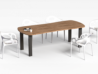 3d现代简约桌椅组合模型