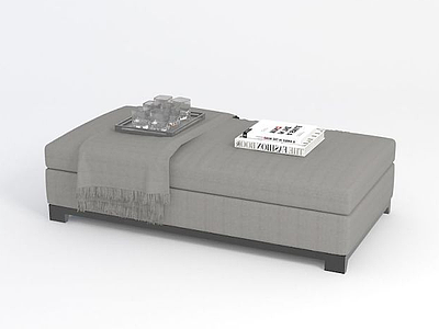 3d灰色沙发凳模型
