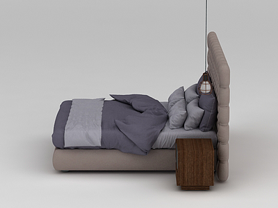 3d现代床免费模型
