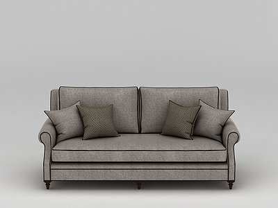 灰色长沙发模型3d模型