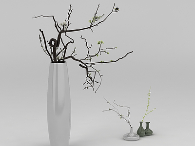 中式精美花瓶模型