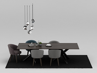 3d北欧餐桌椅免费模型