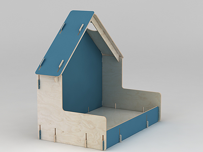 手工木房子模型3d模型