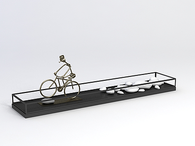 自行车鹅卵石工艺品模型3d模型