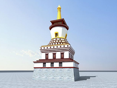 藏式白塔模型3d模型