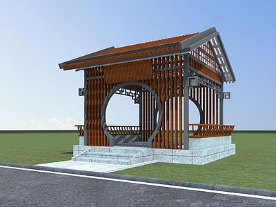 木质休闲亭模型3d模型