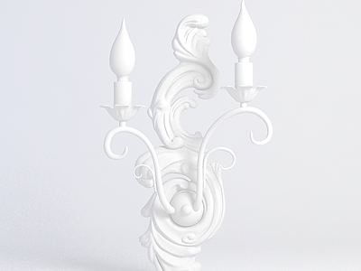 3d欧式装饰壁灯雕塑免费模型
