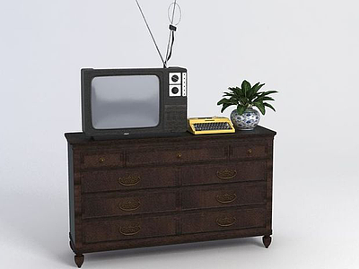 电视电视柜组合3d模型