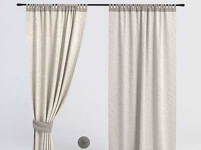 3d遮光布窗帘模型