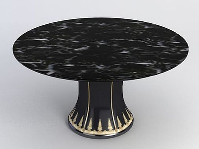 圆形大理石餐桌3d模型