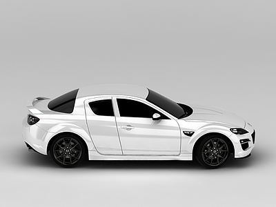马自达白色汽车模型3d模型