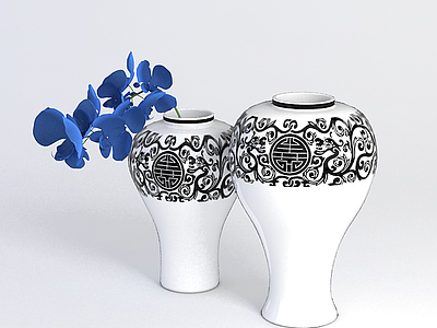 3d中式花瓶陈设品模型