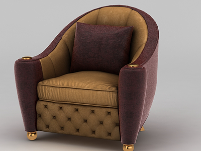 3d软包沙发椅模型