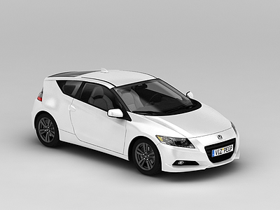 3d白色本田汽车模型