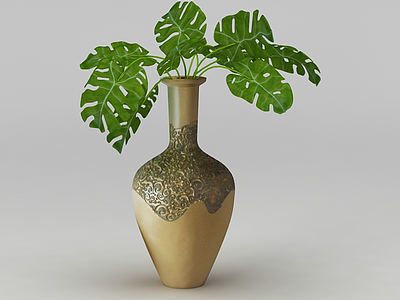 3d绿植花瓶免费模型