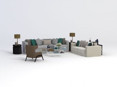客厅沙发茶几组合模型3d模型